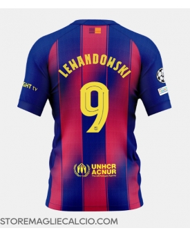Barcelona Robert Lewandowski #9 Maglia Gara Casa Repliche 2025-26 Maniche Corte